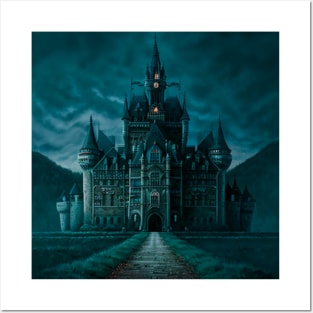 Surreal, creepy Halloween Castle Posters and Art